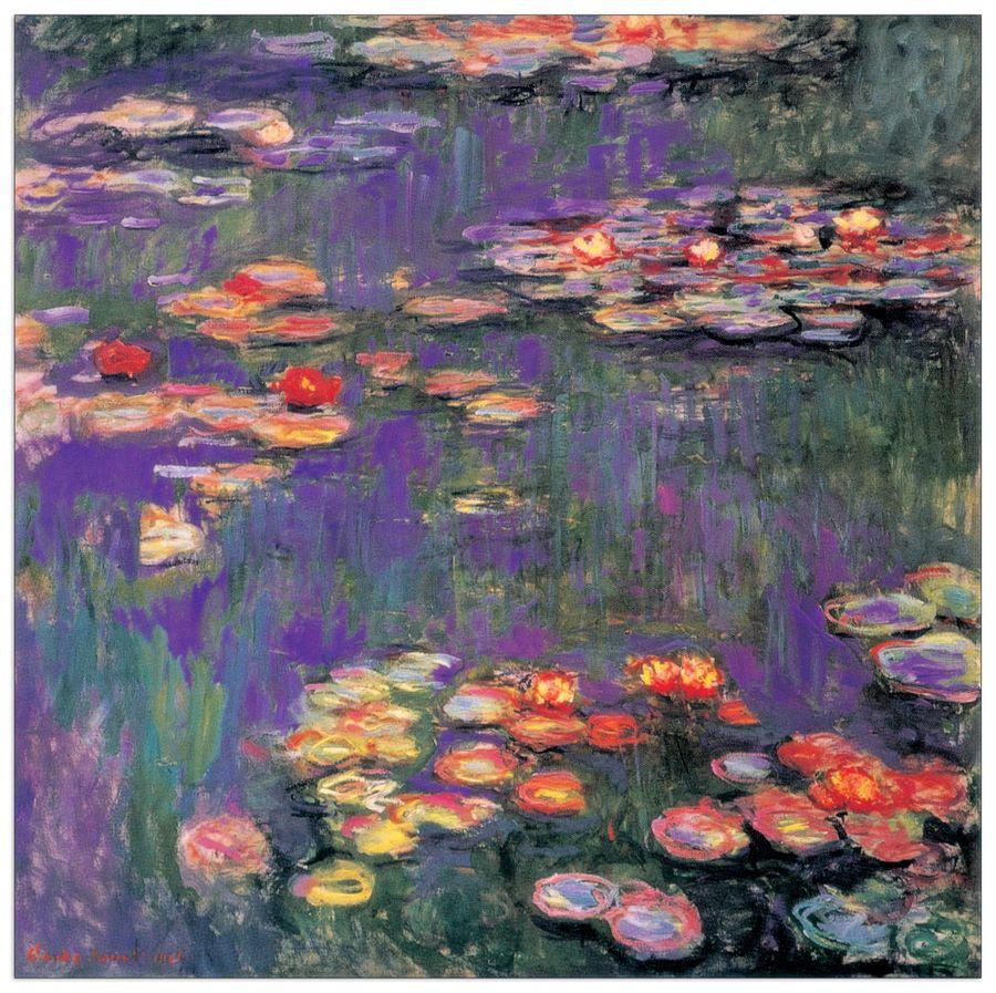 artopweb Monet - White Purple Water Lillies 9809 Decorative MDF Panel (140x140cm)