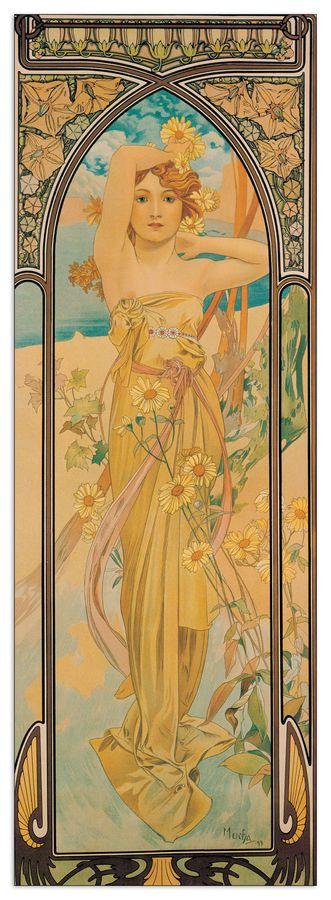 artopweb Mucha - Il Giorno Decorative MDF Panel (30x90cm)