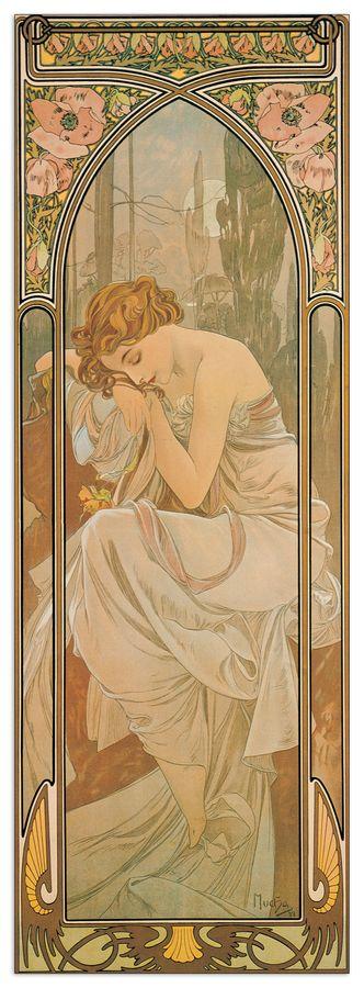 artopweb Mucha - La Notte Decorative MDF Panel (30x90cm)