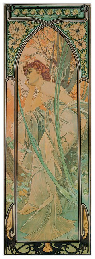 artopweb Mucha - La Sera Decorative MDF Panel (30x90cm)