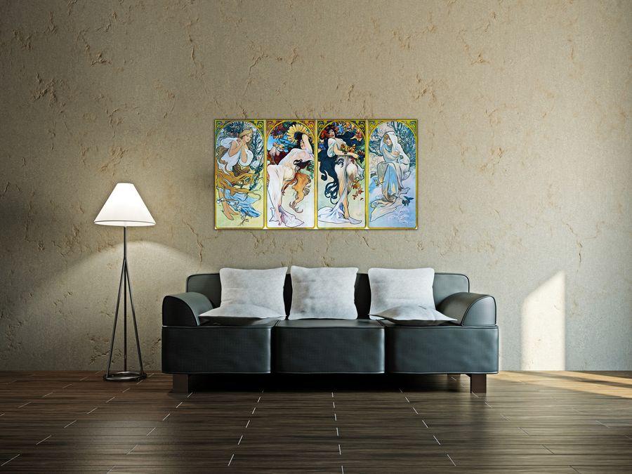 Artopweb Mucha - Les Saisons 1897 Decorative MDF Panel (100x54cm)