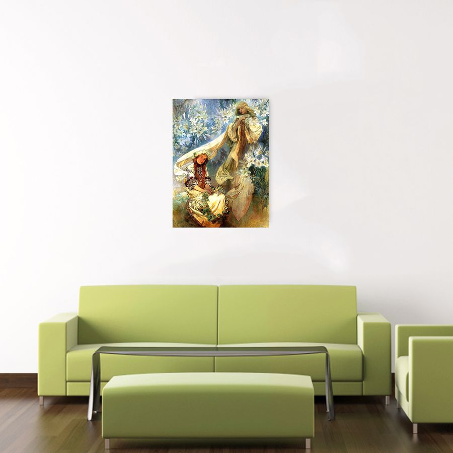 Artopweb Mucha - Madonna Of The Lilies Decorative MDF Panel (60x80cm)