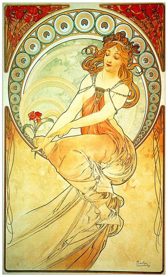 artopweb Mucha - Painting Decorative MDF Panel (30x50cm)