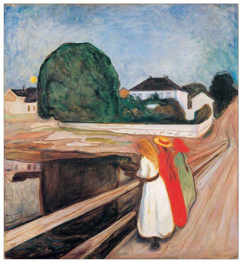 artopweb Munch - The Girls On The Pier 1901 Decorative MDF Panel (65x71cm)
