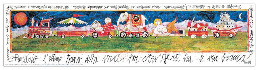 artopweb Musante - Prenderò l'Ultimo Treno della Sera Decorative MDF Panel (100x25cm)