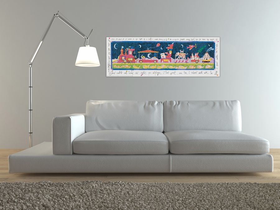 Artopweb Musante - Sono Salito Sul Treno Decorative MDF Panel (100x35cm)