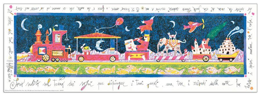 artopweb Musante - Sono Salito Sul Treno Decorative MDF Panel (100x35cm)