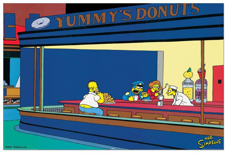 artopweb Nighthogs Hopper simpson Decorative MDF Panel (90x60cm)