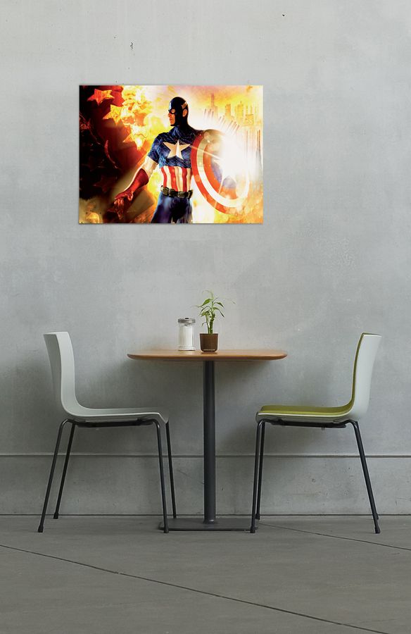 Artopweb Null - Captain America Decorative MDF Panel (80x60cm)