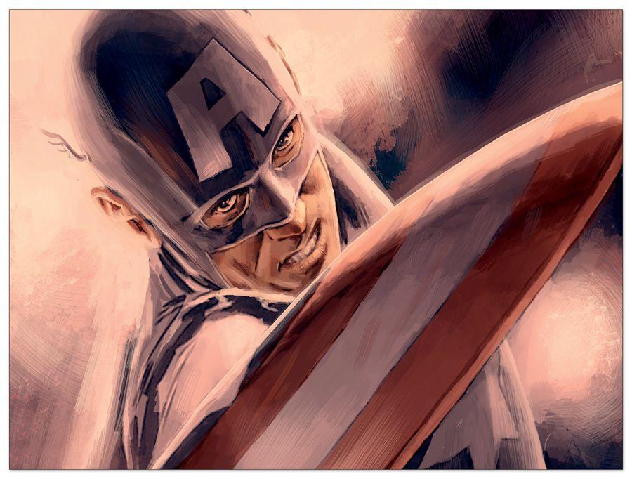 artopweb Null - Captain America Decorative MDF Panel (80x60cm)