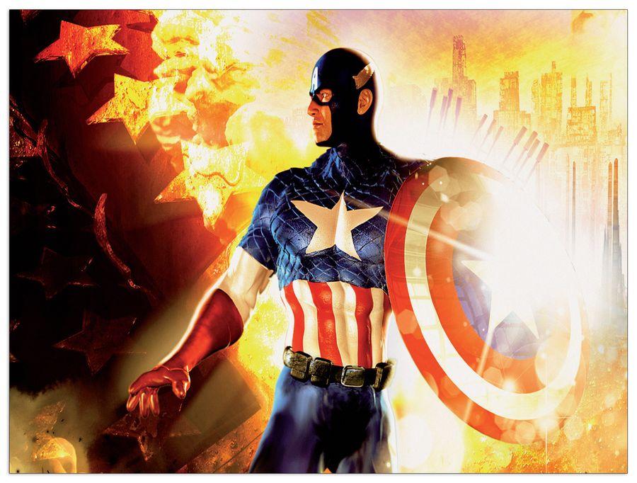 artopweb Null - Captain America Decorative MDF Panel (80x60cm)