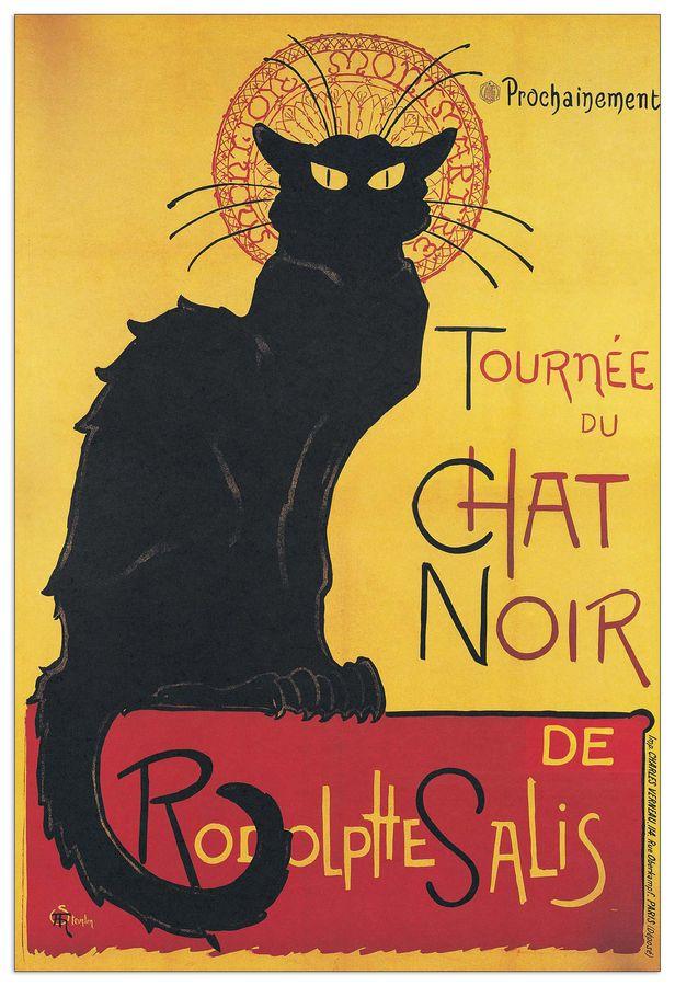 artopweb Null - Chat Noir Decorative MDF Panel (43x64cm)