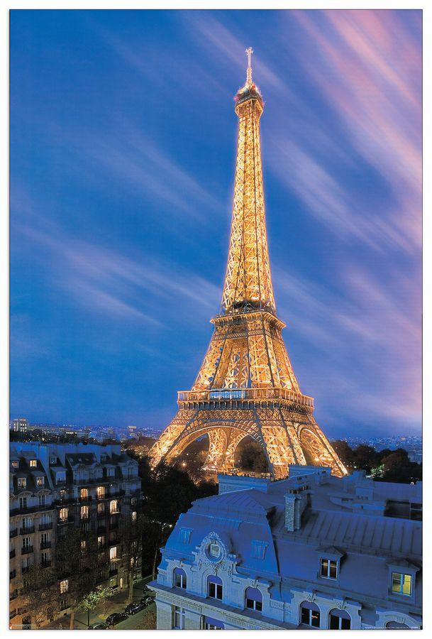 artopweb Null - Eiffel Tower At Dusk Decorative MDF Panel (60x90cm)