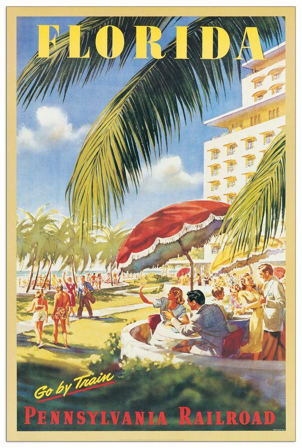 artopweb Null - Florida Go By Train Decorative MDF Panel (60x90cm)