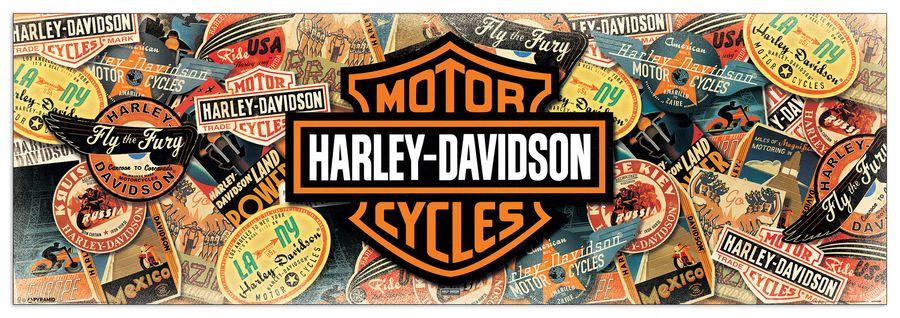 artopweb Null - Harley Davidson Travel Decorative MDF Panel (90x30cm)