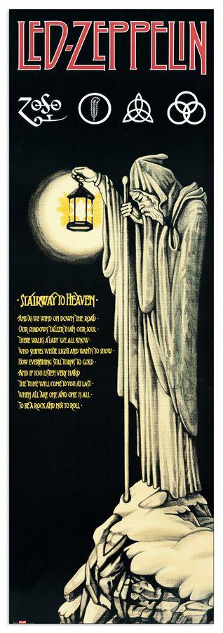 artopweb Null - Led Zeppelin Stairway to Heaven Decorative MDF Panel (53x158cm)