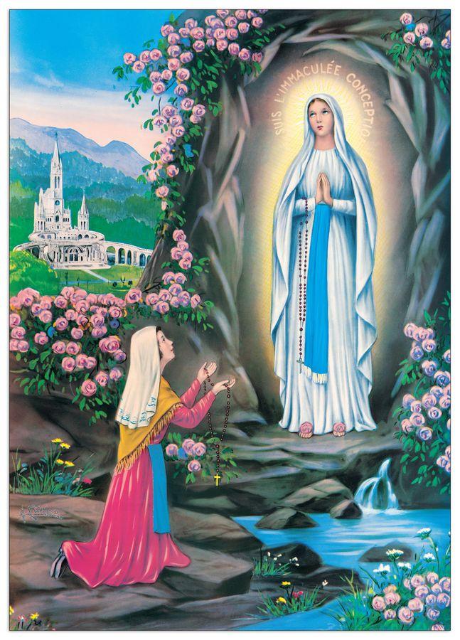 artopweb Null - Madonna Di Lourdes Decorative MDF Panel (50x70cm)