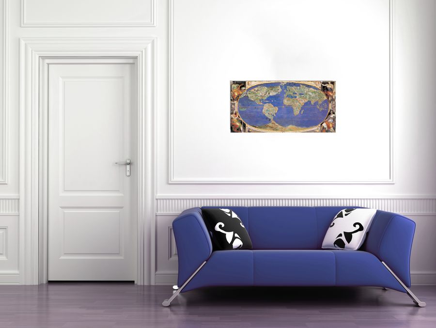 Artopweb Null - Mappamondo Decorative MDF Panel (100x49cm)