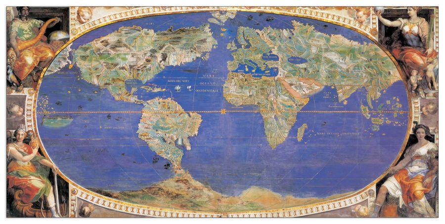 artopweb Null - Mappamondo Decorative MDF Panel (100x49cm)