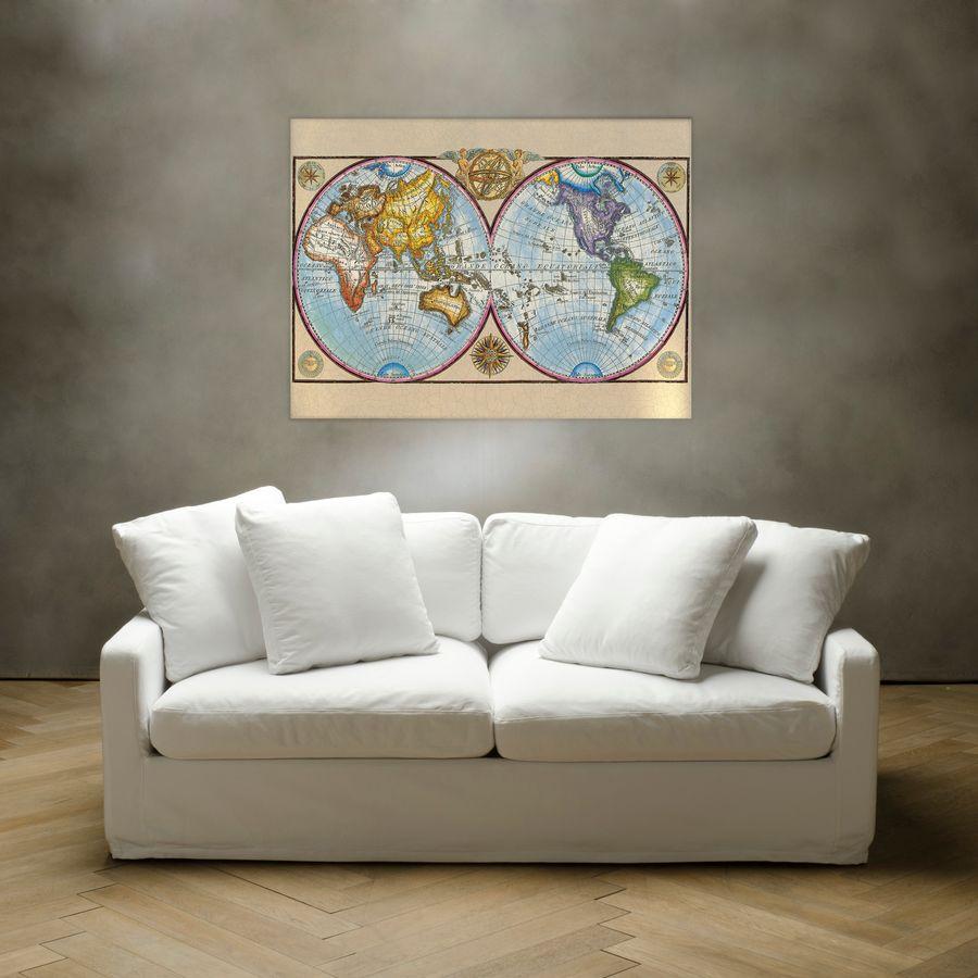 Artopweb Null - Mappamondo Decorative MDF Panel (140x101cm)
