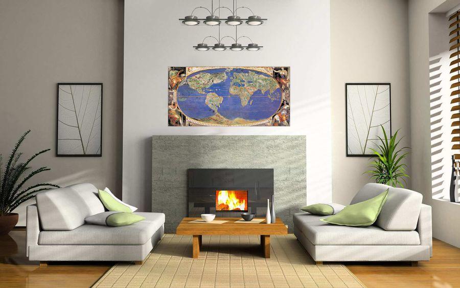 Artopweb Null - Mappamondo Decorative MDF Panel (140x69cm)