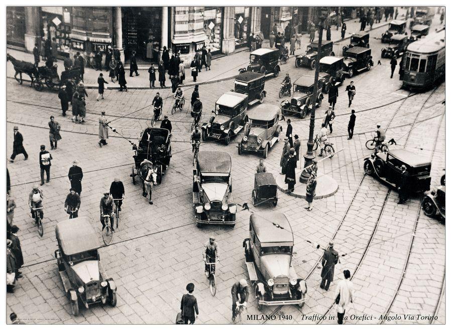 artopweb Null - Milano Via Torino - Via Orefici 1940 Decorative MDF Panel (86x62cm)