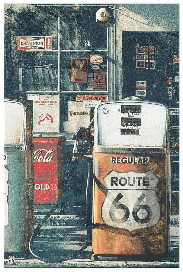 artopweb Null - Route 66 Gas Station Decorative MDF Panel (60x90cm)