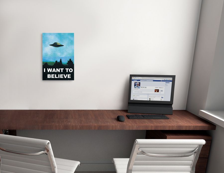 Artopweb Null - UFO I Want To Believe Decorative MDF Panel (60x90cm)