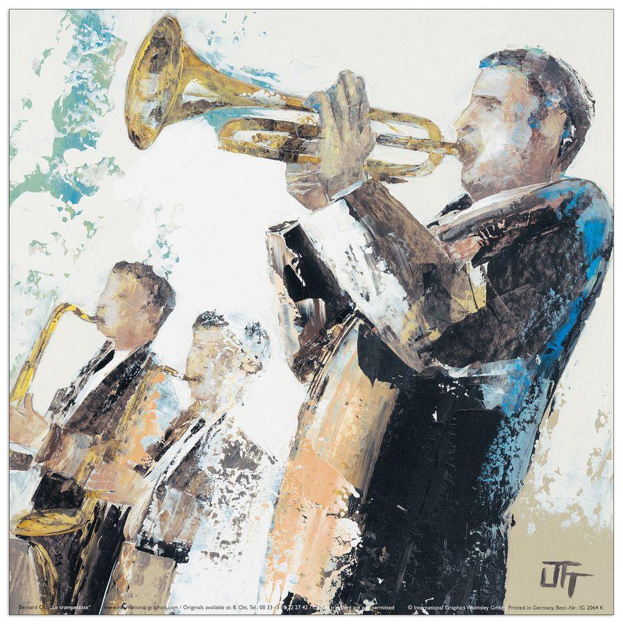 artopweb Ott - Le Trompettiste Decorative MDF Panel (30x30cm)