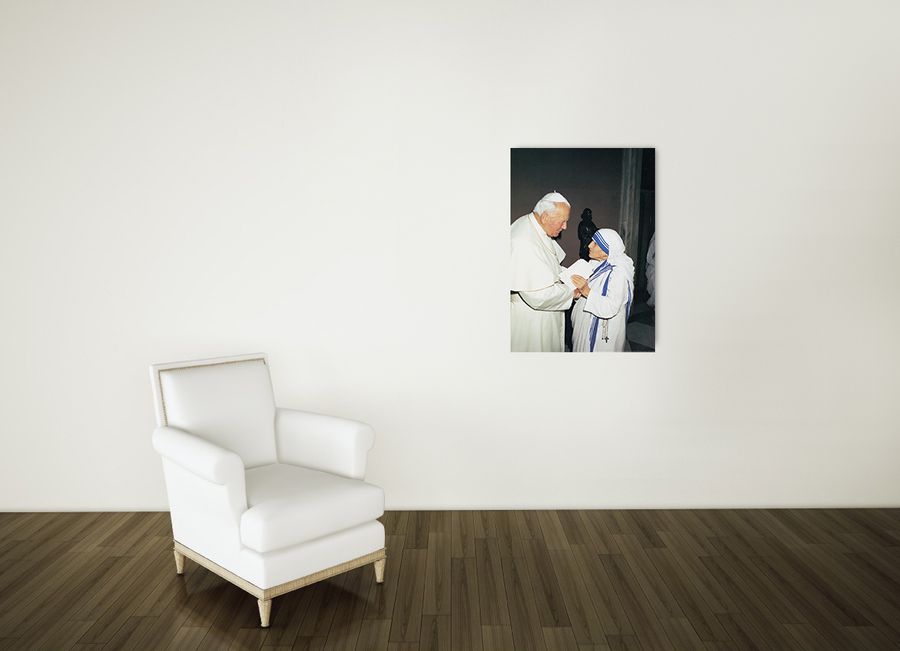 Artopweb Papa E Madre Teresa - Papa E Madre Teresa Di Calcutta Decorative MDF Panel (50x70cm)