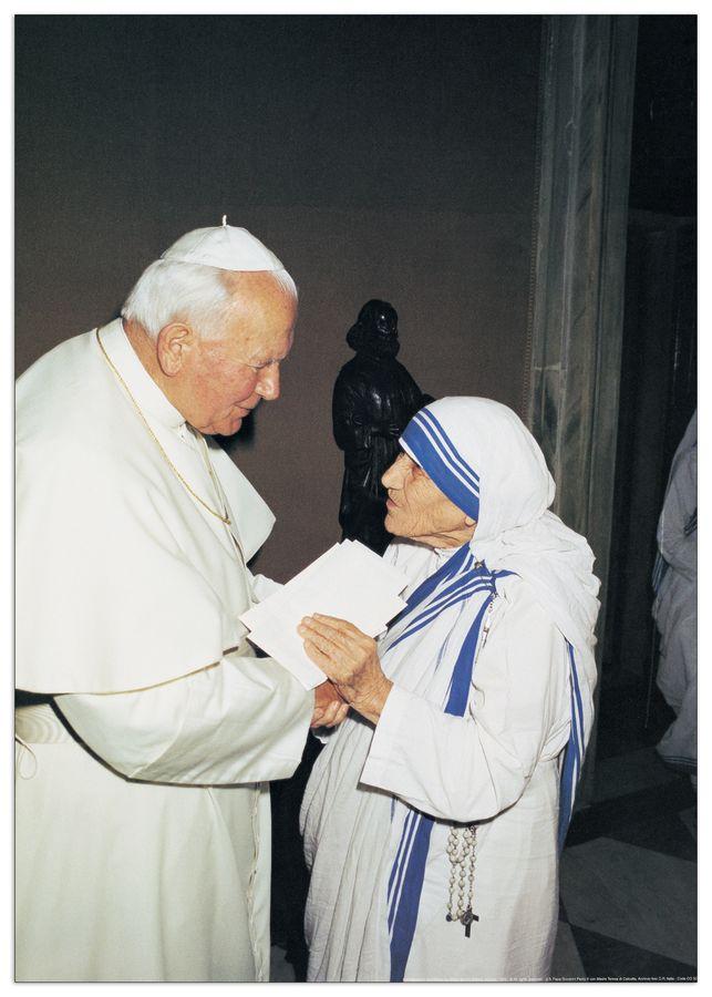 artopweb Papa E Madre Teresa - Papa E Madre Teresa Di Calcutta Decorative MDF Panel (50x70cm)