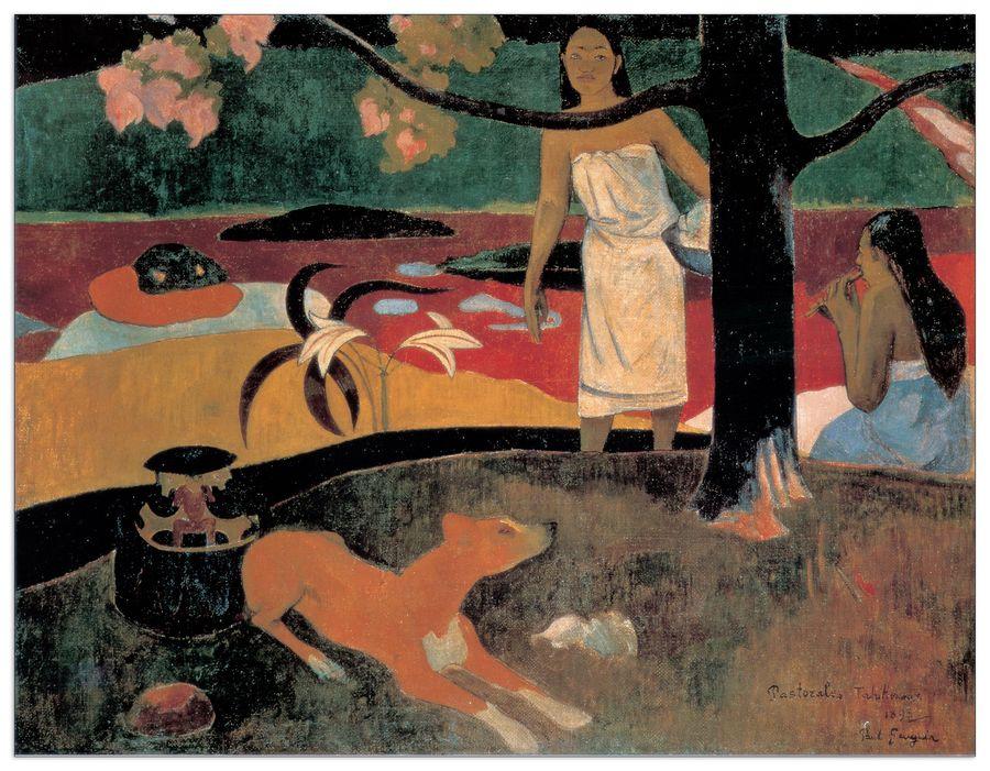 artopweb Pastorales Tahitiennes - PASTORALES TAHITIENNES Decorative MDF Panel (100x77cm)