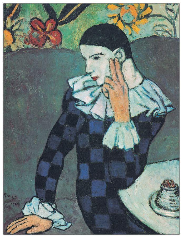 artopweb Picasso - Arlecchino Pensoso Decorative MDF Panel (31x40cm)