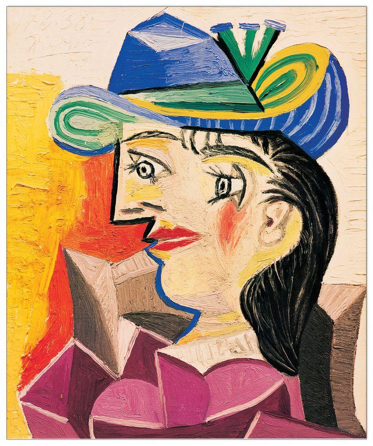 artopweb Picasso - Woman With A Blue Hat Decorative MDF Panel (60x80cm)