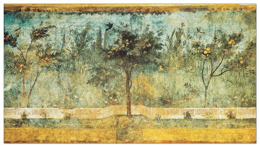 artopweb Pompei - Affresco Con Giardino Decorative MDF Panel (90x50cm)