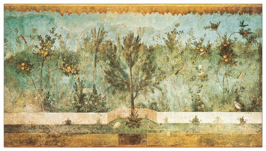artopweb Pompei - Affresco Con Giardino Decorative MDF Panel (90x50cm)