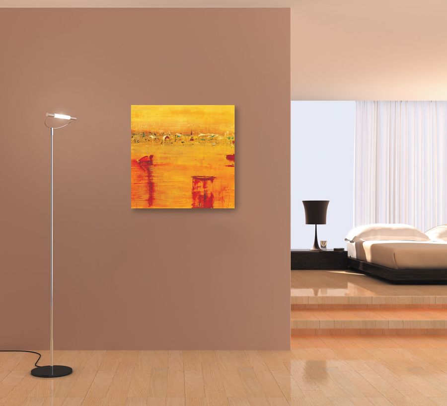 Artopweb Richter - Armgart - Orange Landscape Decorative MDF Panel (100x100cm)