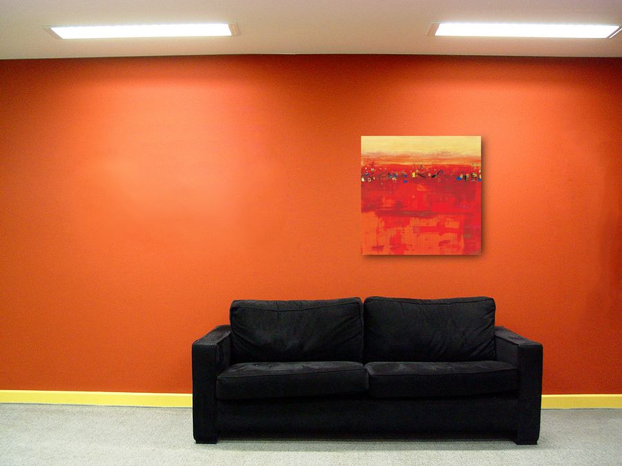 Artopweb Richter - Armgart - Red Landscape Decorative MDF Panel (100x100cm)