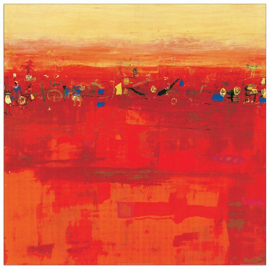 artopweb Richter - Armgart - Red Landscape Decorative MDF Panel (100x100cm)