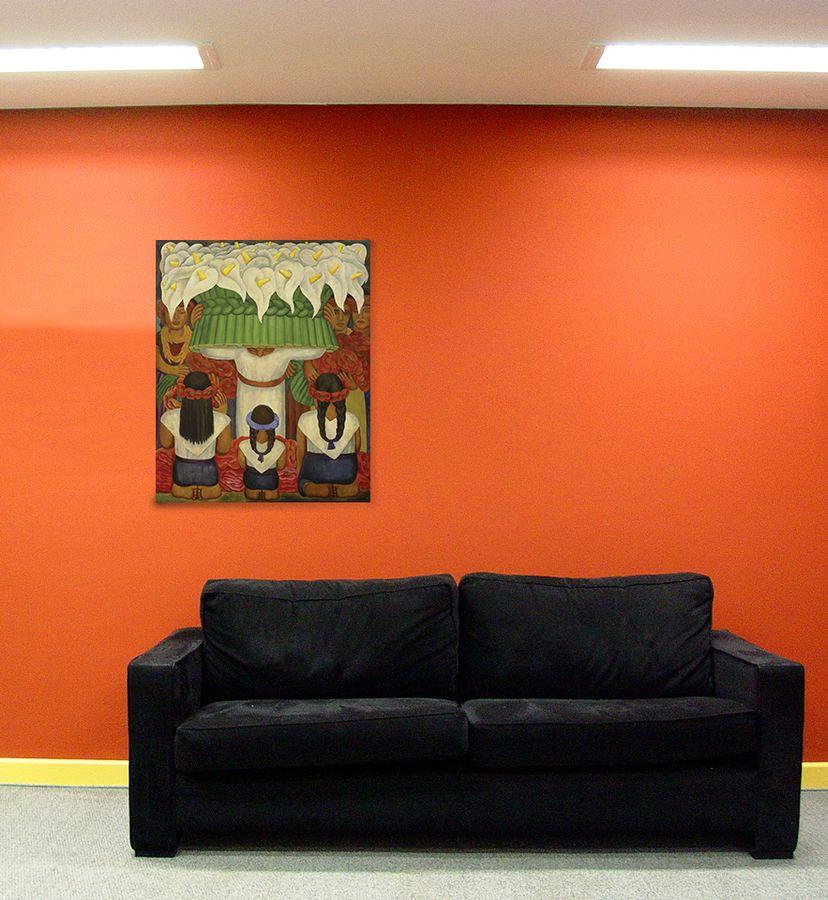 Artopweb Rivera - Flower Festival Feast Of Santa Anita Decorative MDF Panel (60x73cm)