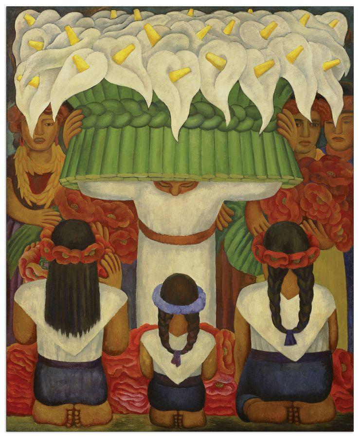 artopweb Rivera - Flower Festival Feast Of Santa Anita Decorative MDF Panel (60x73cm)