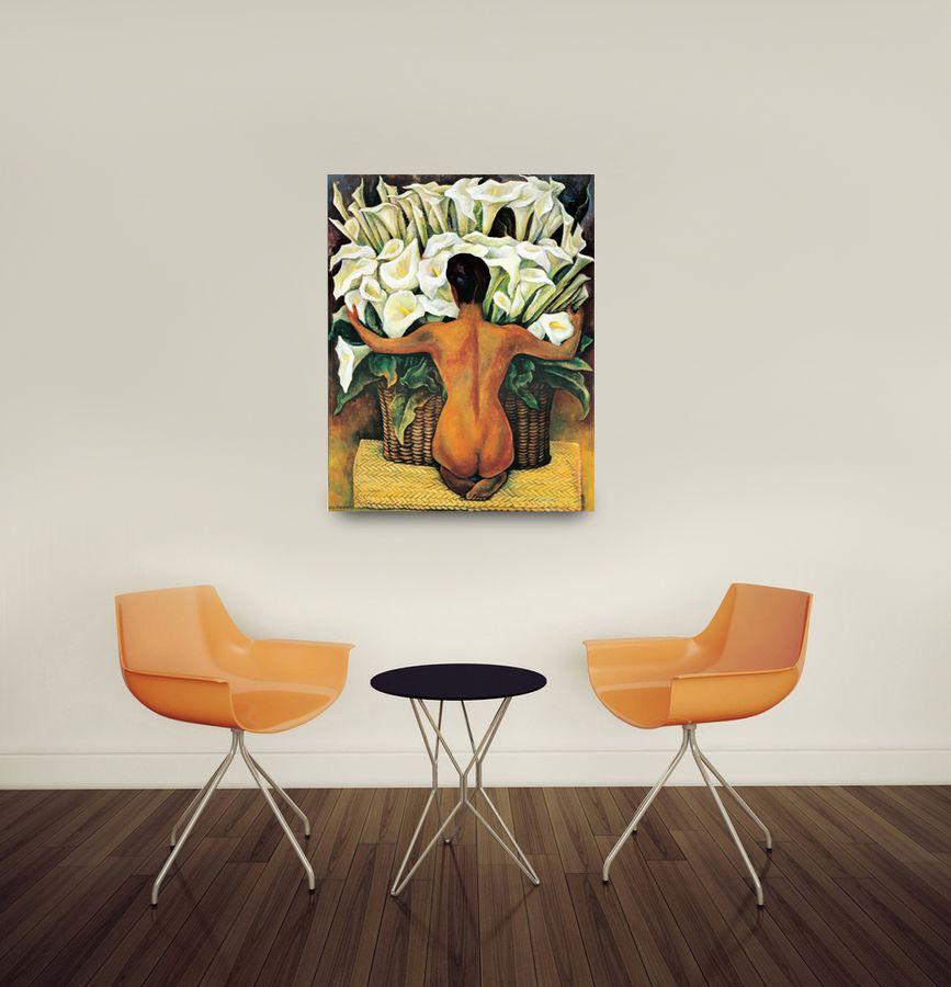 Artopweb Rivera - Nude With Calla Lilies Decorative MDF Panel (82x104cm)