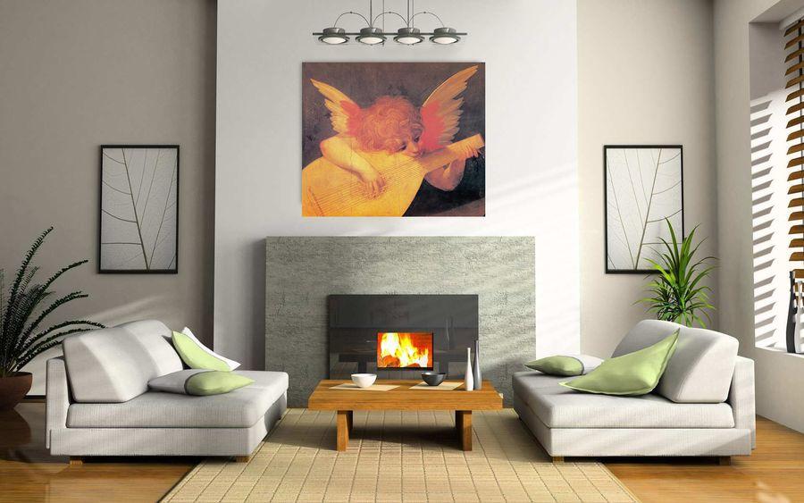 Artopweb Rosso Fiorentino - Putto Musicante Decorative MDF Panel (100x84cm)