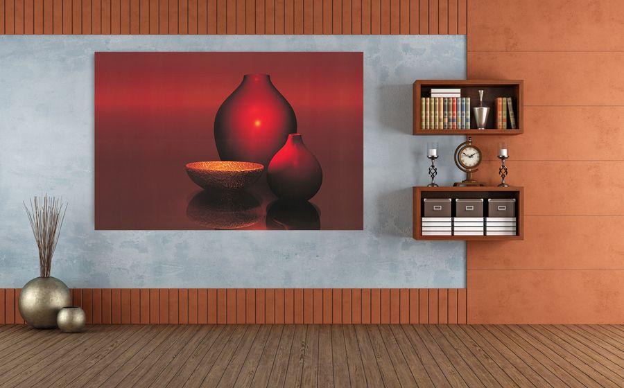 Artopweb Scobie - Red Vases With Bowl Decorative MDF Panel (175x115cm)