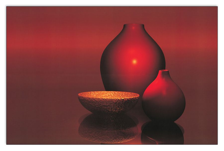 artopweb Scobie - Red Vases With Bowl Decorative MDF Panel (175x115cm)