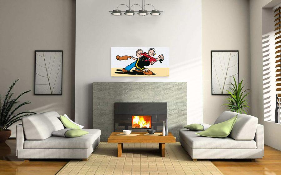 Artopweb Segar - Popeye & Olive Oyl Decorative MDF Panel (138x70cm)