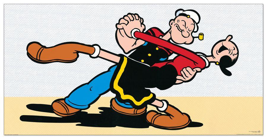 artopweb Segar - Popeye & Olive Oyl Decorative MDF Panel (138x70cm)
