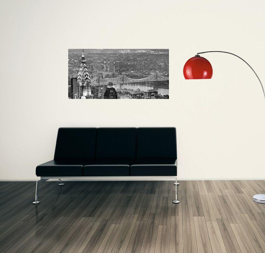 Artopweb Taner - Chrysler Building And Queensboro Bridge Decorative MDF Panel (140x70cm)