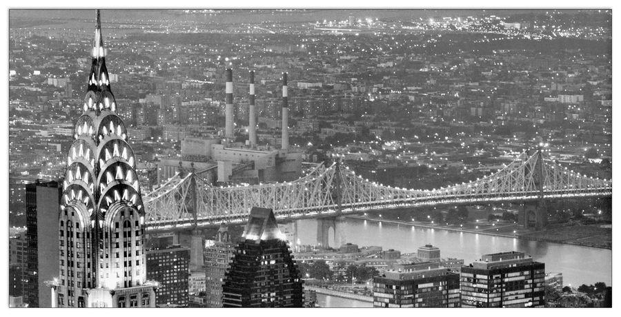artopweb Taner - Chrysler Building And Queensboro Bridge Decorative MDF Panel (140x70cm)