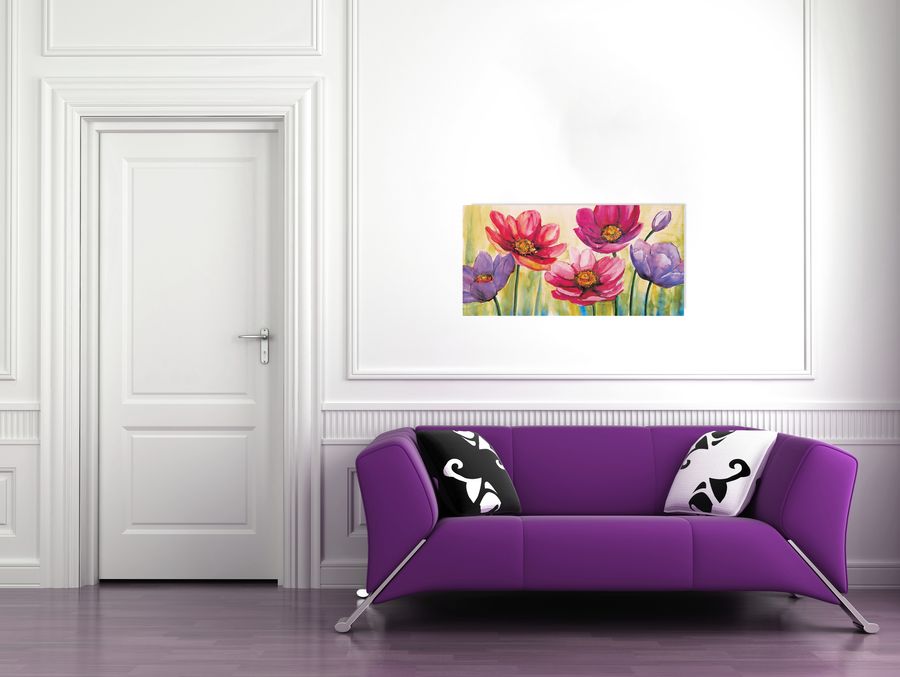 Artopweb Tartagni - Fantasia Di Anemoni Decorative MDF Panel (100x50cm)